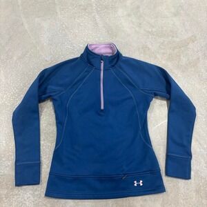 Under Armour Blue Fleece Quarter Zip Sweatshirt Size S Athletic
